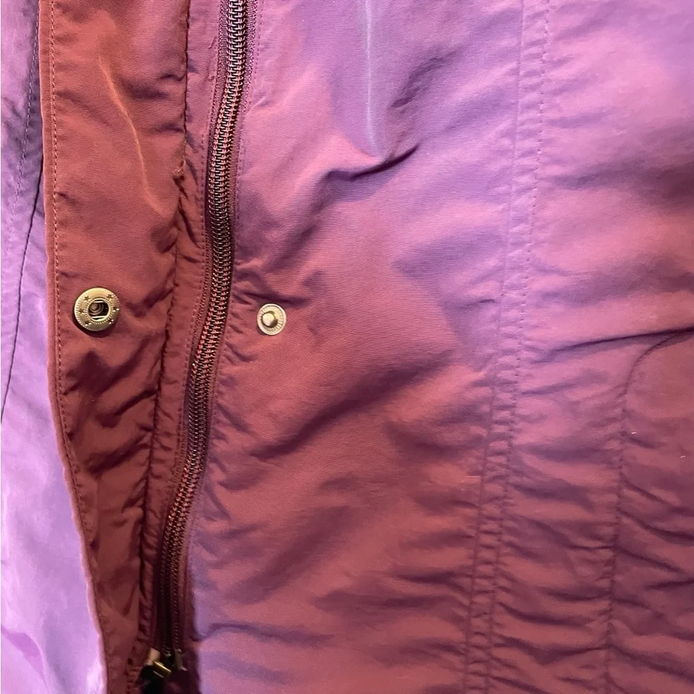 EDDIE BAUER Purple Hooded Drawstring Waist Lightweight Rain Jacket Coat - Small - Picture 4 of 16